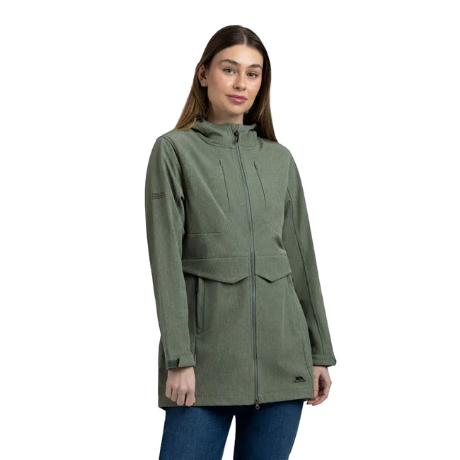 Green Willow Marl - Side - Trespass Womens-Ladies Aylmer Soft Shell Jacket