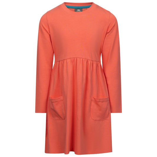 Soft Orange - Front - Trespass Girls Morra Dress