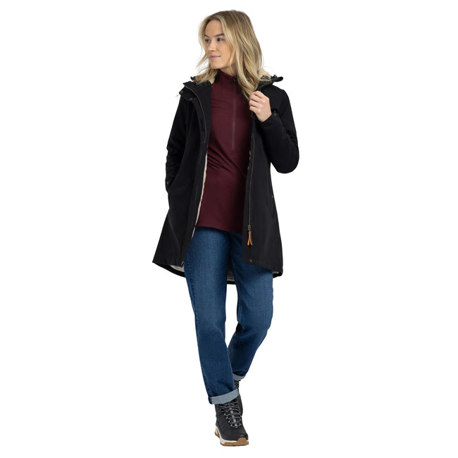 Black - Side - Trespass Womens-Ladies Risha TP50 Fleece Lined Waterproof Jacket