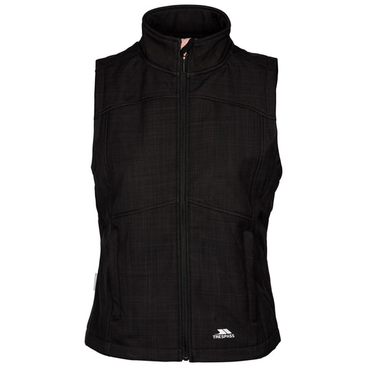 Black Marl - Front - Trespass Womens-Ladies Mereb TP50 Softshell Lightweight Gilet