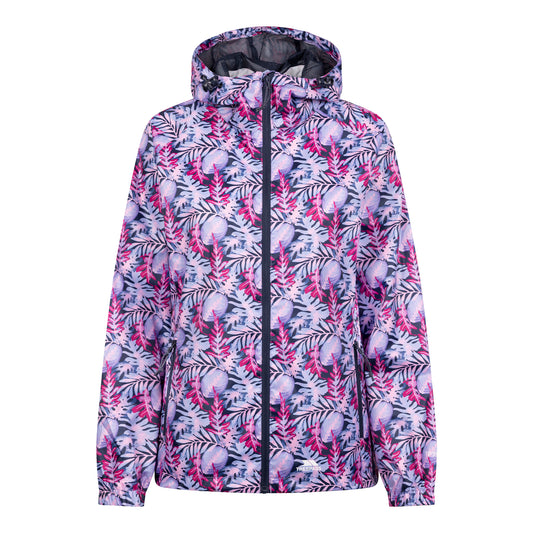 Pink-Lilac - Front - Trespass Womens-Ladies Indulge Foliage Print Packaway Jacket