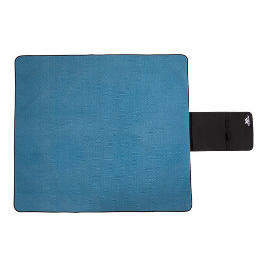 Rich Teal - Front - Trespass Throw Waterproof Checked Foldable Blanket