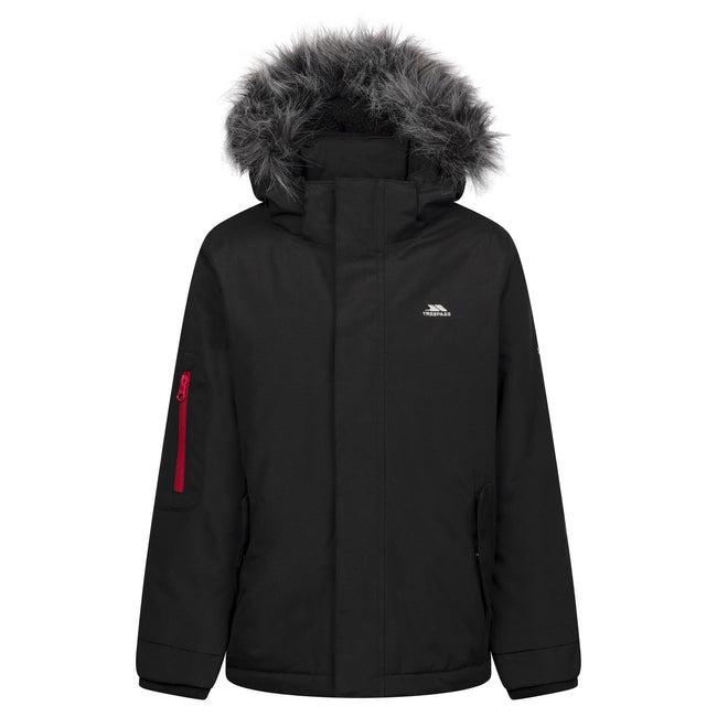Black - Front - Trespass Boys Braddan Padded Raincoat
