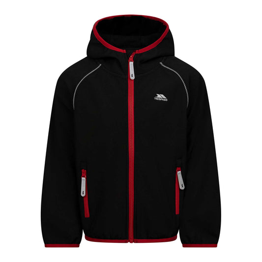 Black - Front - Trespass Childrens-Kids Belmoon Soft Shell Jacket