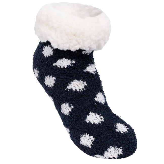 Navy - Front - Trespass Womens-Ladies Cadenza Polka Dot Non Slip Socks