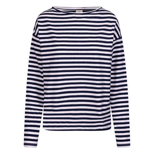Navy - Front - Trespass Womens-Ladies Thelma Striped Top