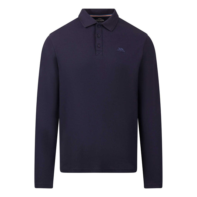 Navy - Front - Trespass Mens Leblanc Long-Sleeved Polo Shirt