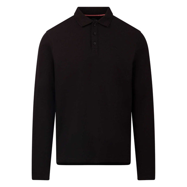 Black - Front - Trespass Mens Leblanc Long-Sleeved Polo Shirt