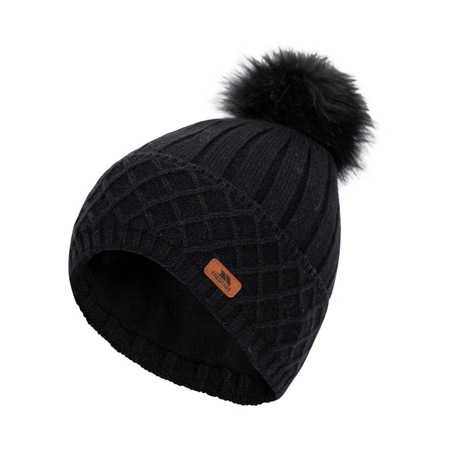 Black - Front - Trespass Womens-Ladies Sherbet Beanie