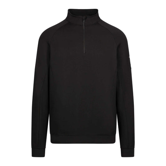Black - Front - Trespass Mens Zakery Half Zip Sweatshirt