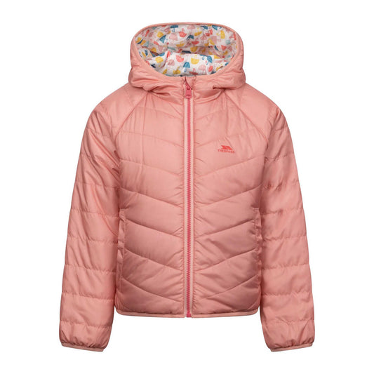 Mid Rose - Front - Trespass Childrens-Kids Dessie Reversible Padded Jacket
