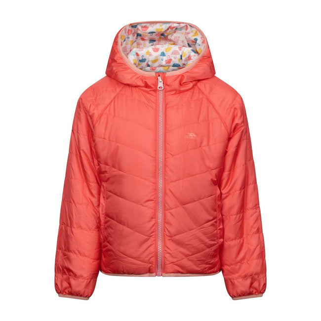 Soft Orange - Front - Trespass Childrens-Kids Dessie Reversible Padded Jacket