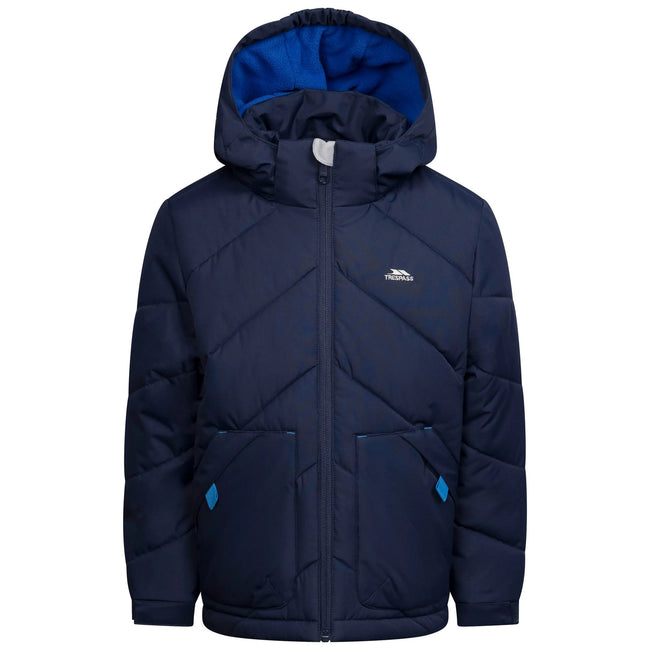 Navy - Front - Trespass Boys Ryssa Logo Jacket