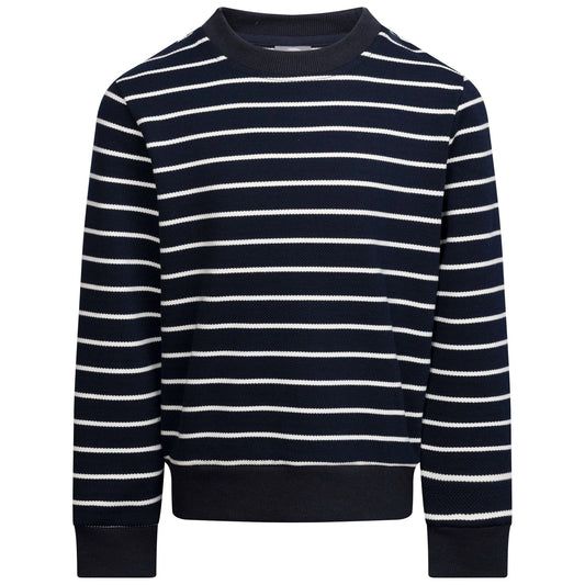 Navy - Front - Trespass Boys Broadleaf Contrast Striped Long-Sleeved Top