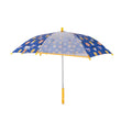 Blue-Yellow-Multicoloured - Front - Trespass Childrens-Kids Drizzle Animal Print Stick Umbrella