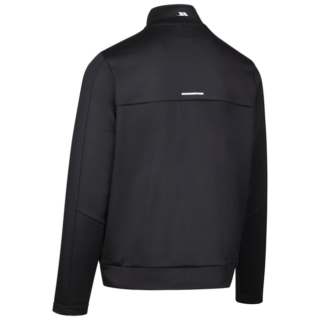 Black - Back - Trespass Mens Jay Quarter Zip Long-Sleeved Top