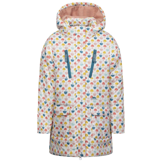 White-Multicoloured - Front - Trespass Girls Suzzee Casual Jacket