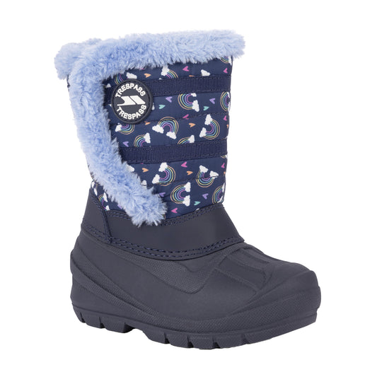 Navy - Front - Trespass Childrens-Kids Runa Snow Boots