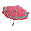 Black-Pink - Front - Trespass Womens-Ladies Peace Floral Folding Umbrella