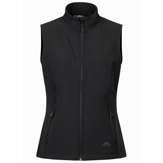 Black - Front - Trespass Womens-Ladies Mahall Softshell Gilet
