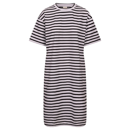 Black-White - Front - Trespass Womens-Ladies Elayna T-Shirt Dress