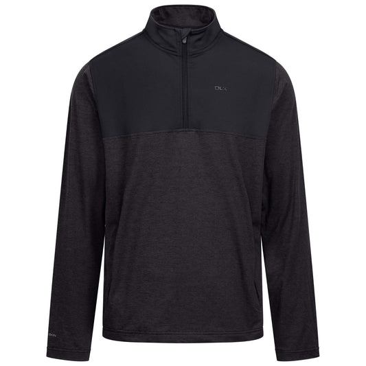 Charcoal Marl - Front - Trespass Mens Lawrie DLX Quarter Zip Track Top