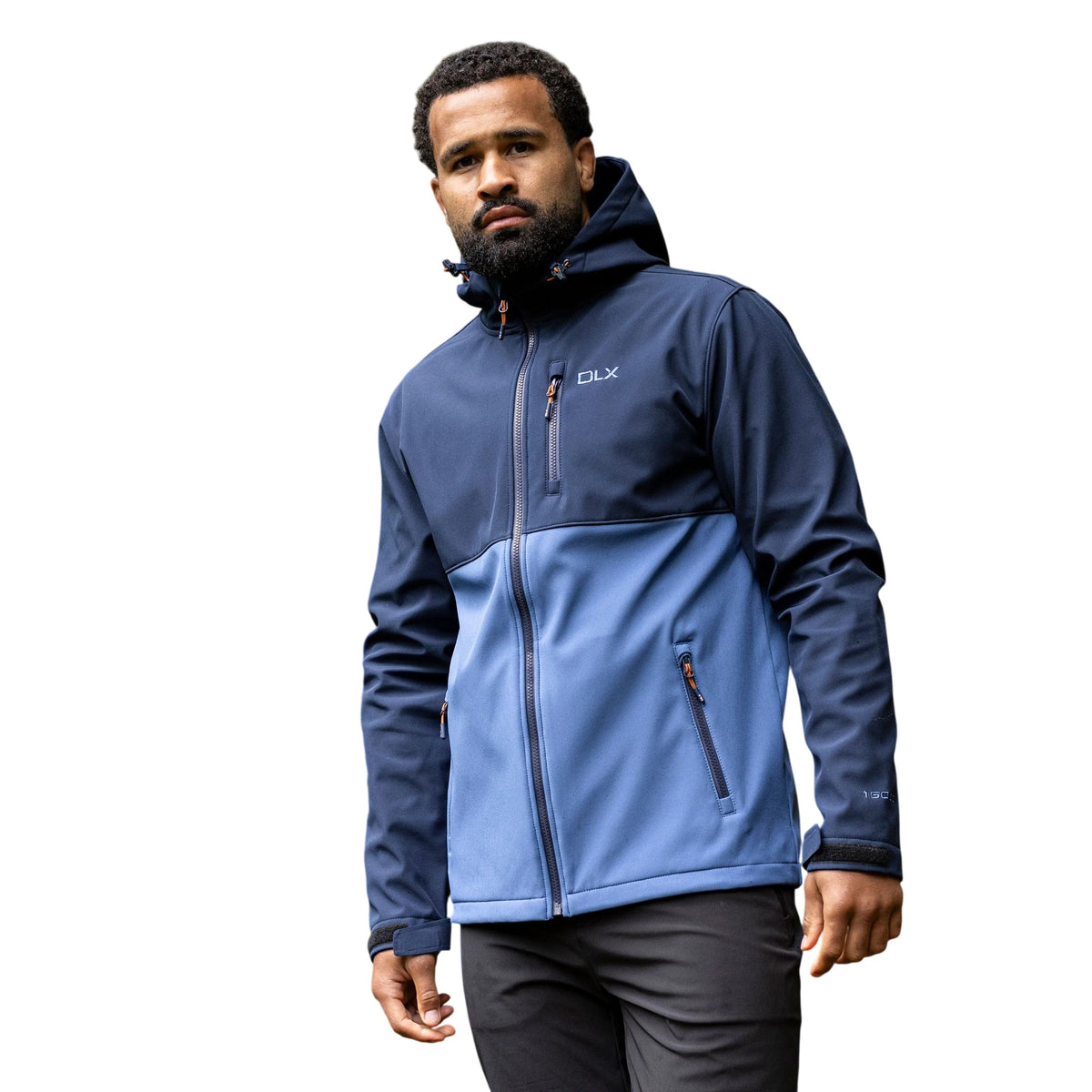 Navy - Close up - Trespass Mens Flanagan DLX Soft Shell Jacket