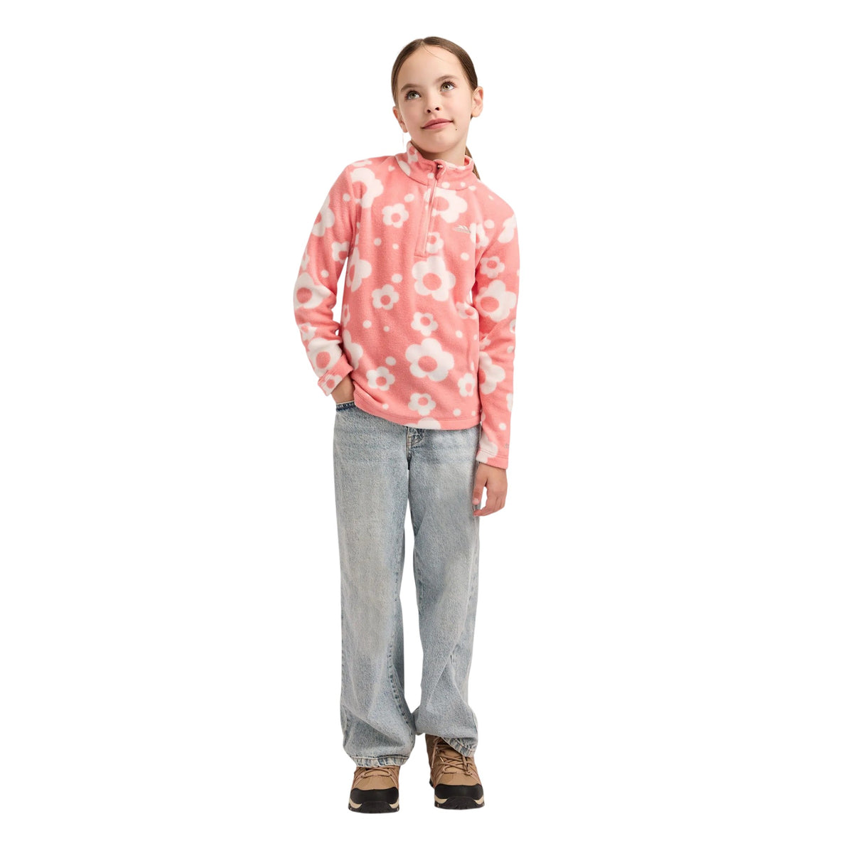 Peach Pink - Close up - Trespass Childrens-Kids Melsa AT200 Fleece Jacket