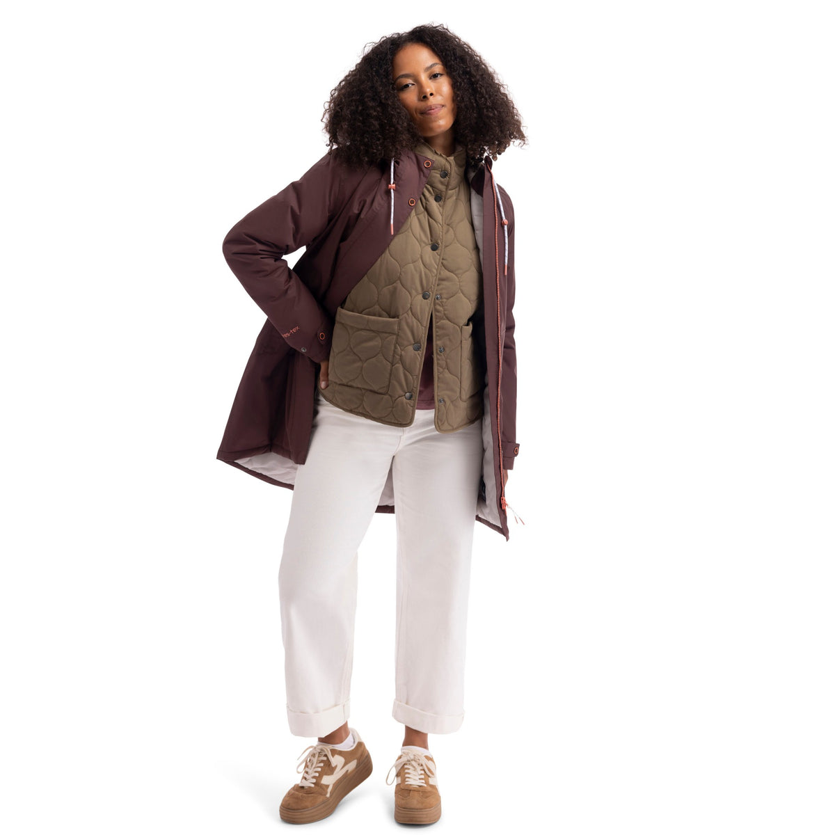 Mocha - Close up - Trespass Womens-Ladies Melissa Padded Waterproof Jacket