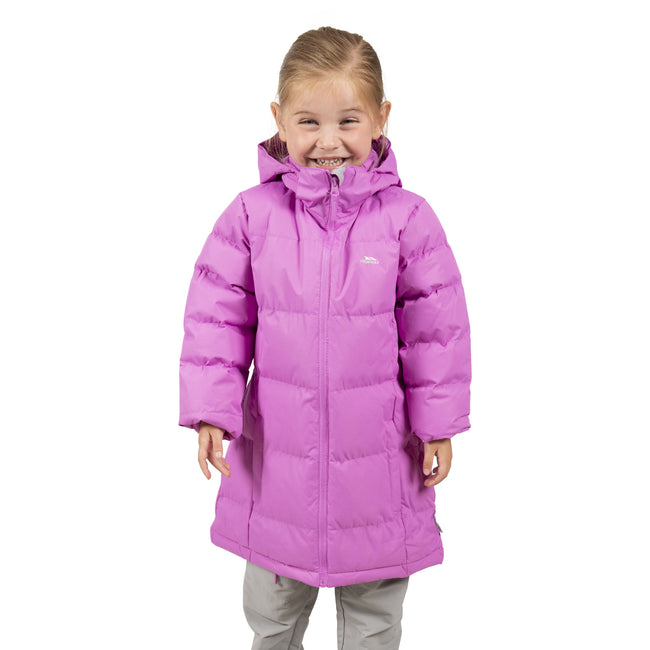 Deep Pink - Side - Trespass Childrens Girls Tiffy Padded Jacket