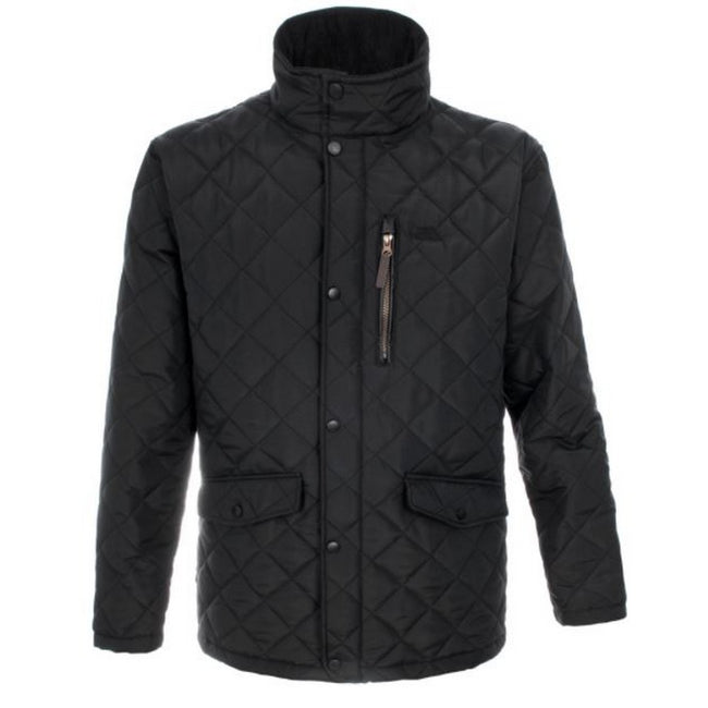 Black - Front - Trespass Mens Argyle Quilted Jacket