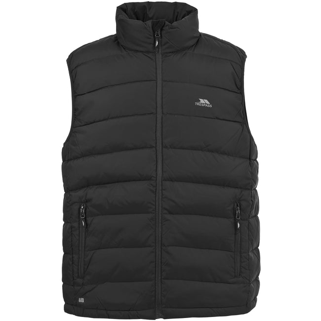 Black - Front - Trespass Mens Mallroy Down Bodywarmer-Gilet