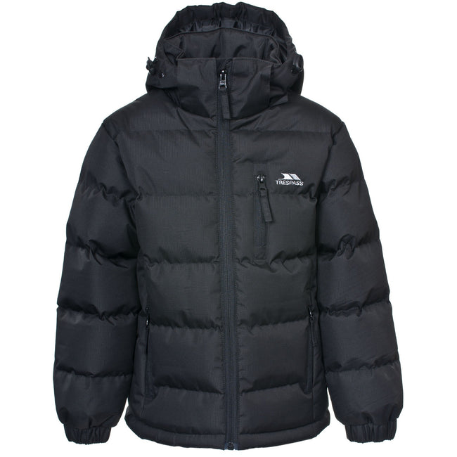 Black - Front - Trespass Kids Boys Tuff Padded Winter Jacket