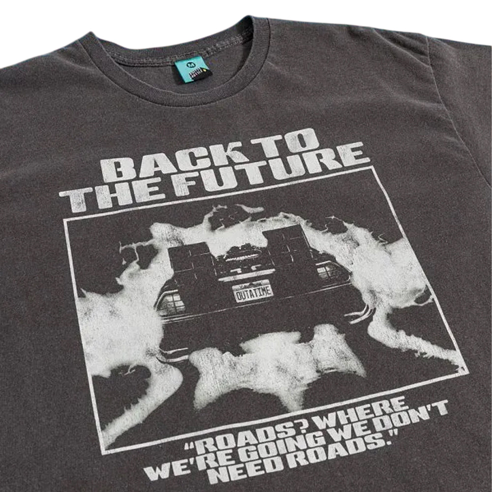 Black - Side - Back To The Future Unisex Adult We Dont Need Roads Vintage Washed T-Shirt
