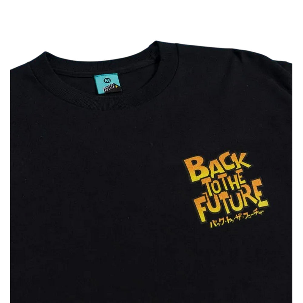 Charcoal - Side - Back To The Future Unisex Adult Back Print Long-Sleeved T-Shirt