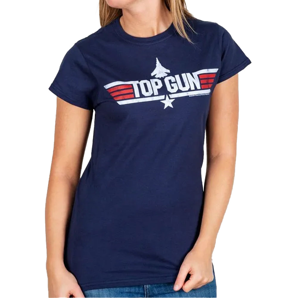 Blue - Lifestyle - Top Gun Womens-Ladies Charlie Back Print Fitted T-Shirt
