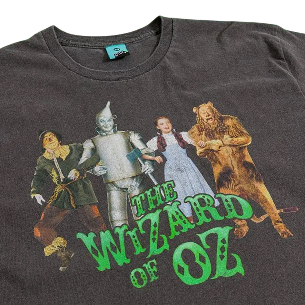 Charcoal - Side - The Wizard Of Oz Unisex Adult Line Up Vintage Wash Back Print T-Shirt