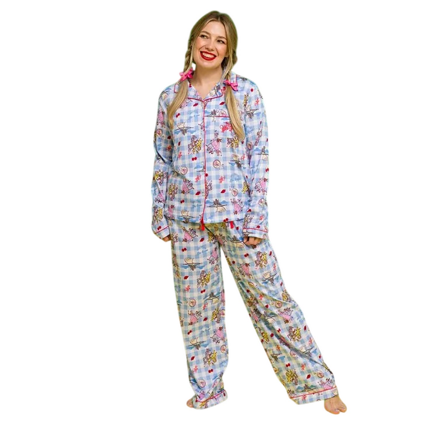 Blue-White-Red - Lifestyle - The Wizard Of Oz Womens-Ladies There´s No Place Like Home Long Pyjama Set