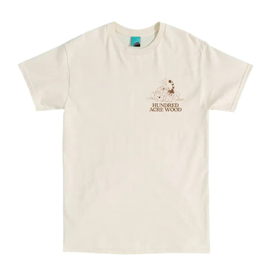 Natural - Front - Winnie the Pooh Unisex Adult Hundred Acre Wood Map Back Print T-Shirt