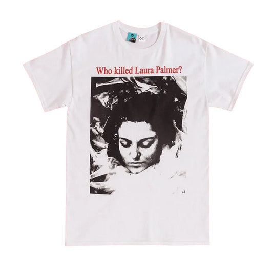White - Front - Twin Peaks Unisex Adult Who Killed Laura Palmer? Back Print T-Shirt