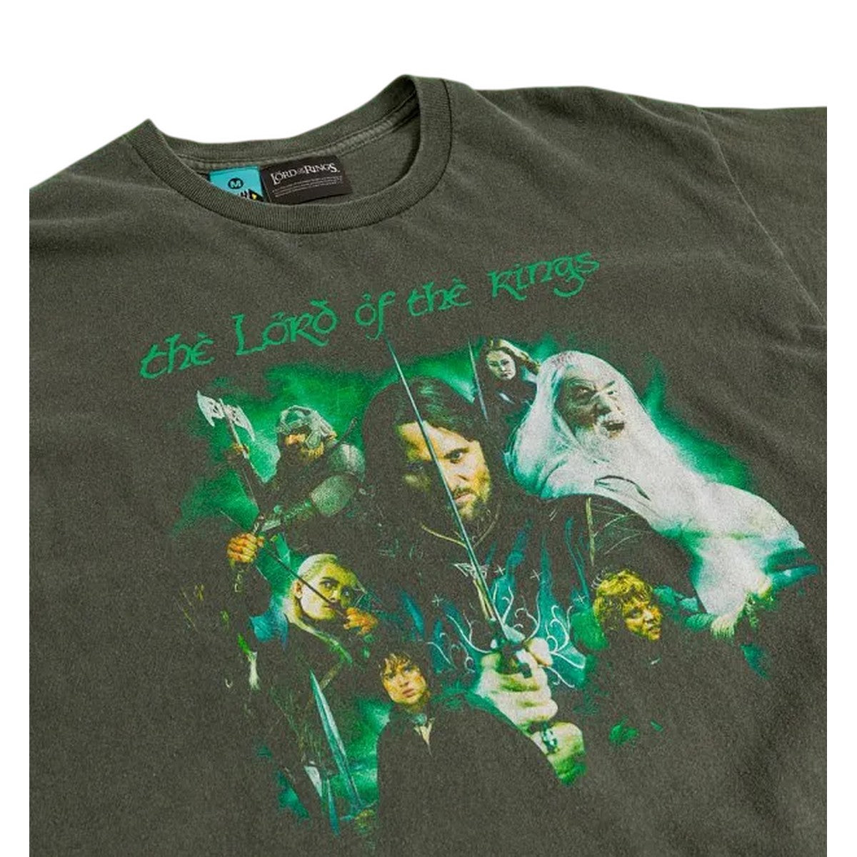 Forest Green - Side - The Lord Of The Rings Unisex Adult Heroes Vintage Wash T-Shirt