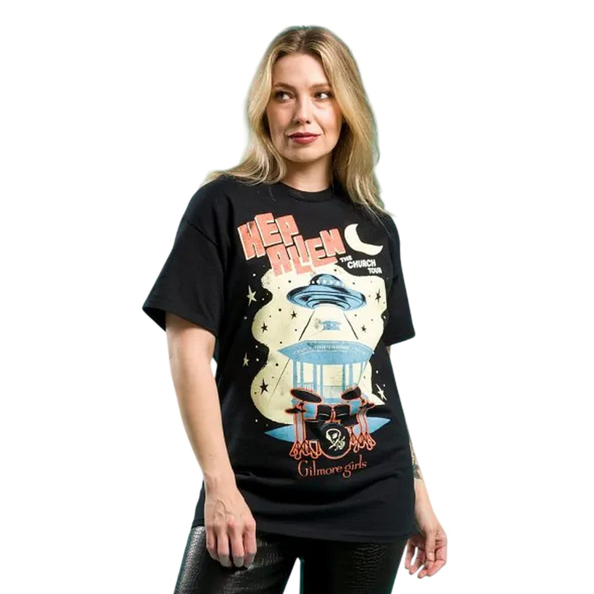Black - Lifestyle - Gilmore Girls Unisex Adult Hep Alien T-Shirt