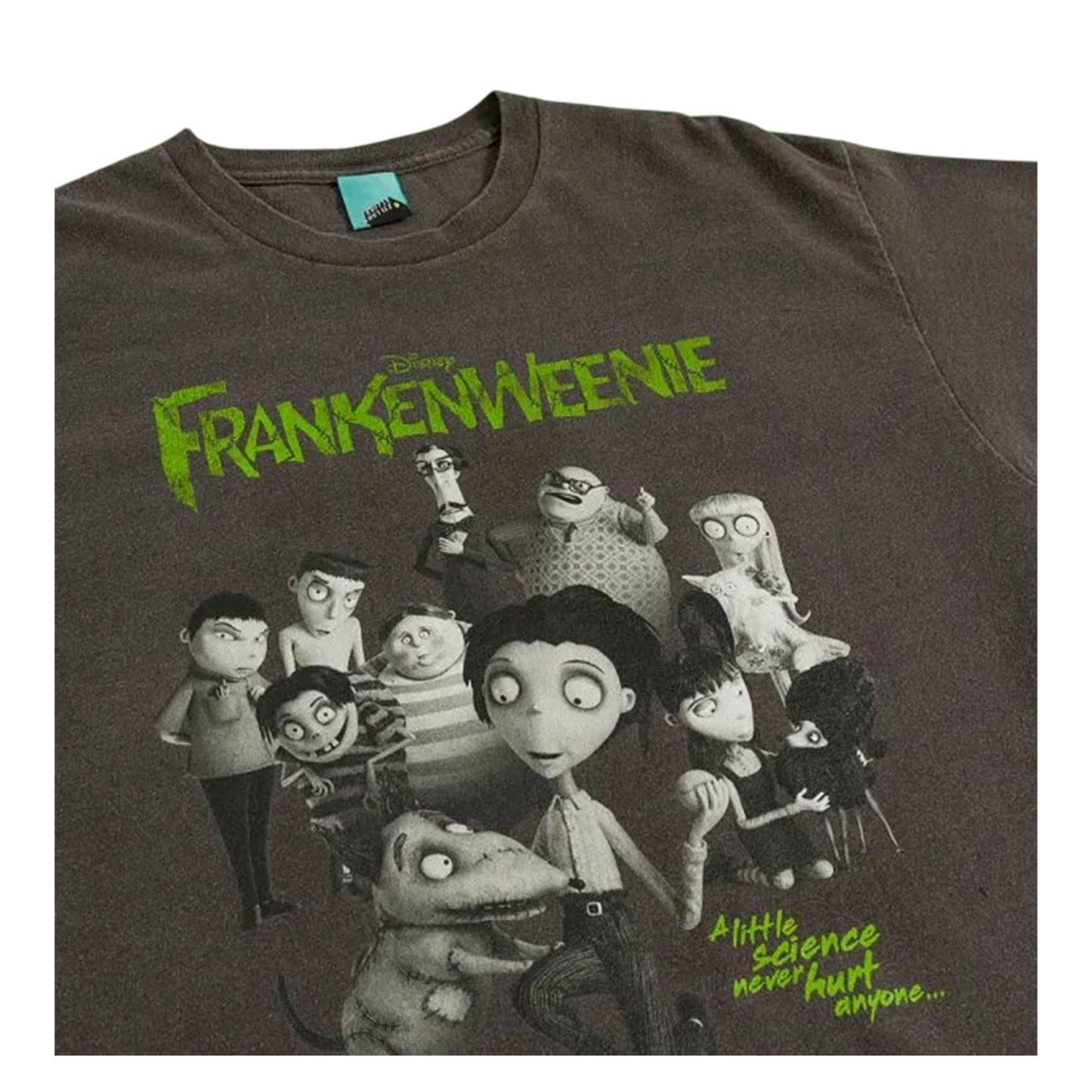 Charcoal - Side - Frankenweenie Unisex Adult Vintage Wash T-Shirt