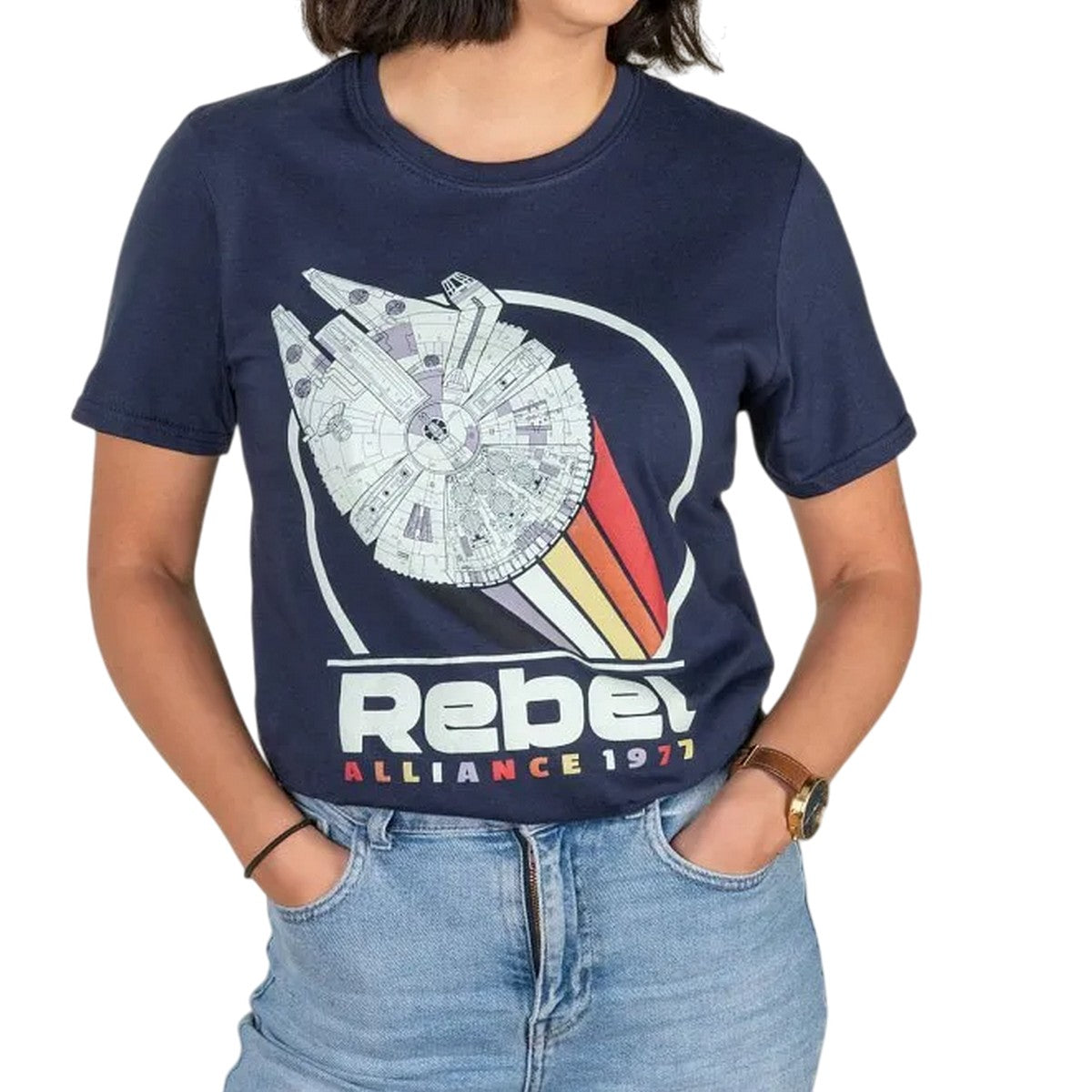 Navy - Lifestyle - Star Wars Rebels Womens-Ladies Alliance 1977 T-Shirt