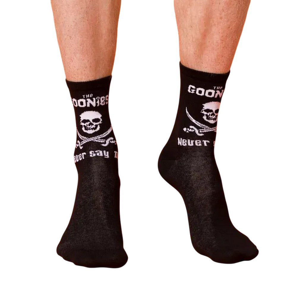 Black-Charcoal - Lifestyle - The Goonies Unisex Adult Never Say Die Crew Socks