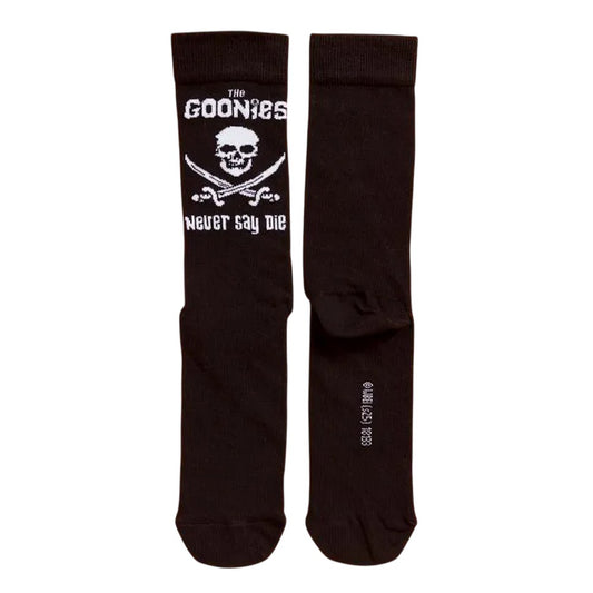 Black-Charcoal - Front - The Goonies Unisex Adult Never Say Die Crew Socks