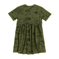 Khaki Green - Back - The Lord Of The Rings Womens-Ladies Map Smock Dress