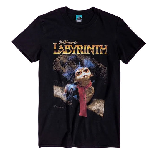 Black - Front - Labyrinth Unisex Adult The Worm Wall T-Shirt