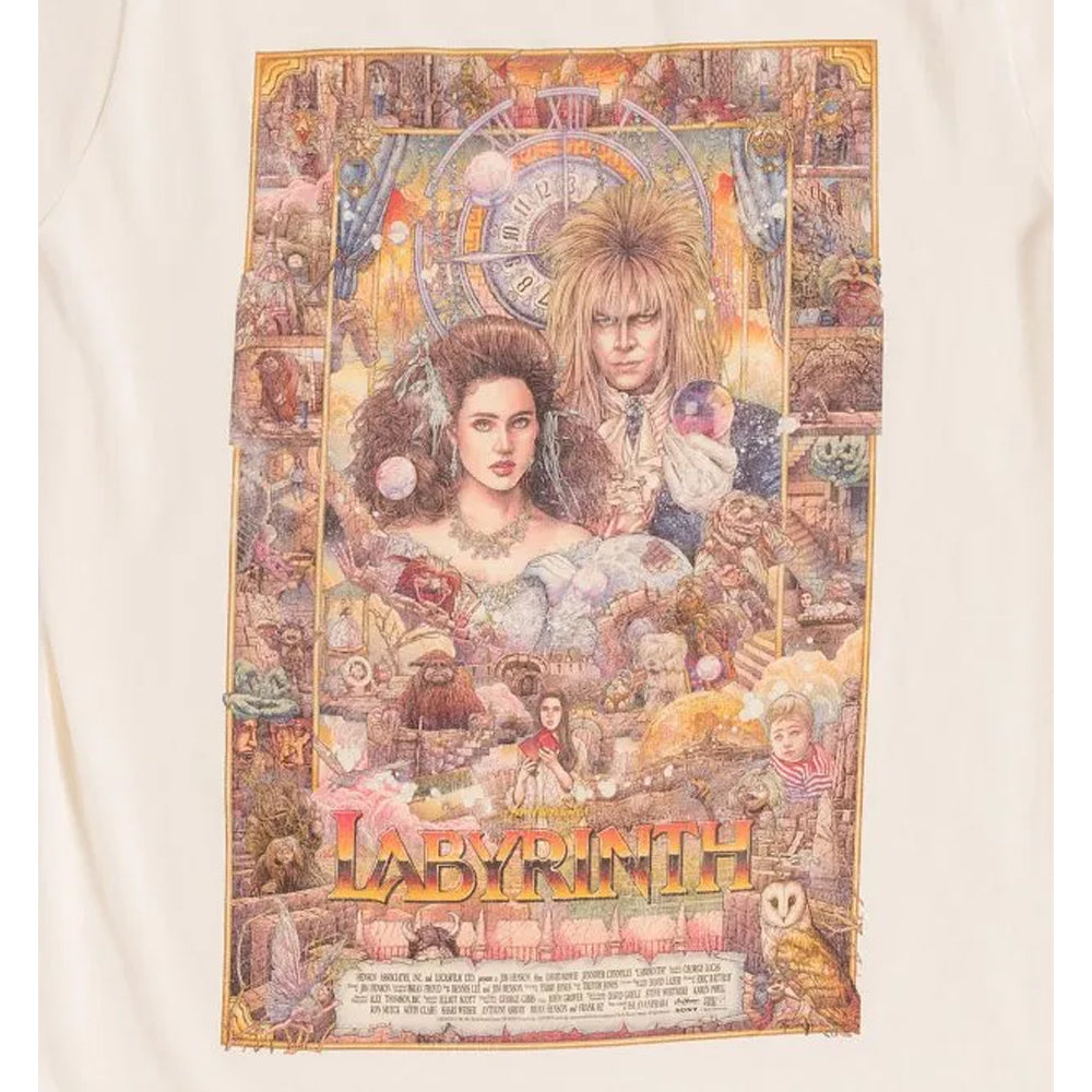 Beige - Side - Labyrinth Unisex Adult Illustrated Front T-Shirt