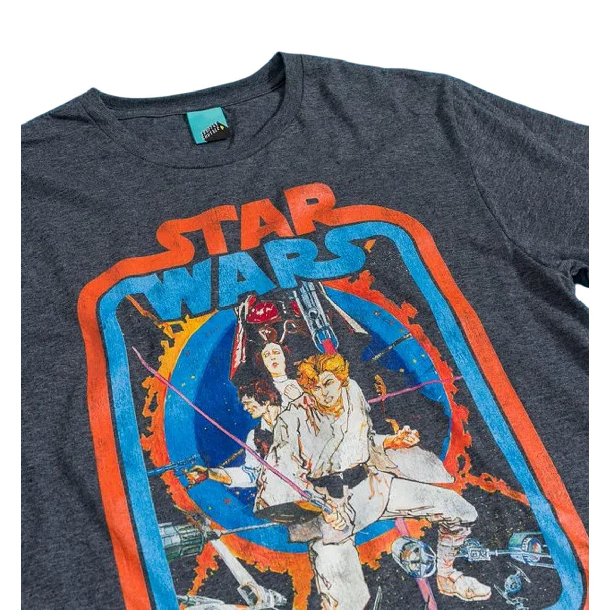 Charcoal - Side - Star Wars Unisex Adult Retro T-Shirt